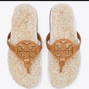 Tory Burch Cloud Miller Shearling Sandals